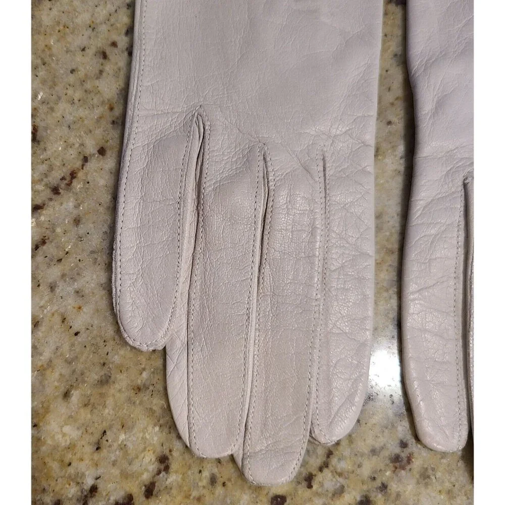 Vtg Size S Beige Soft Kid Leather Formal 8